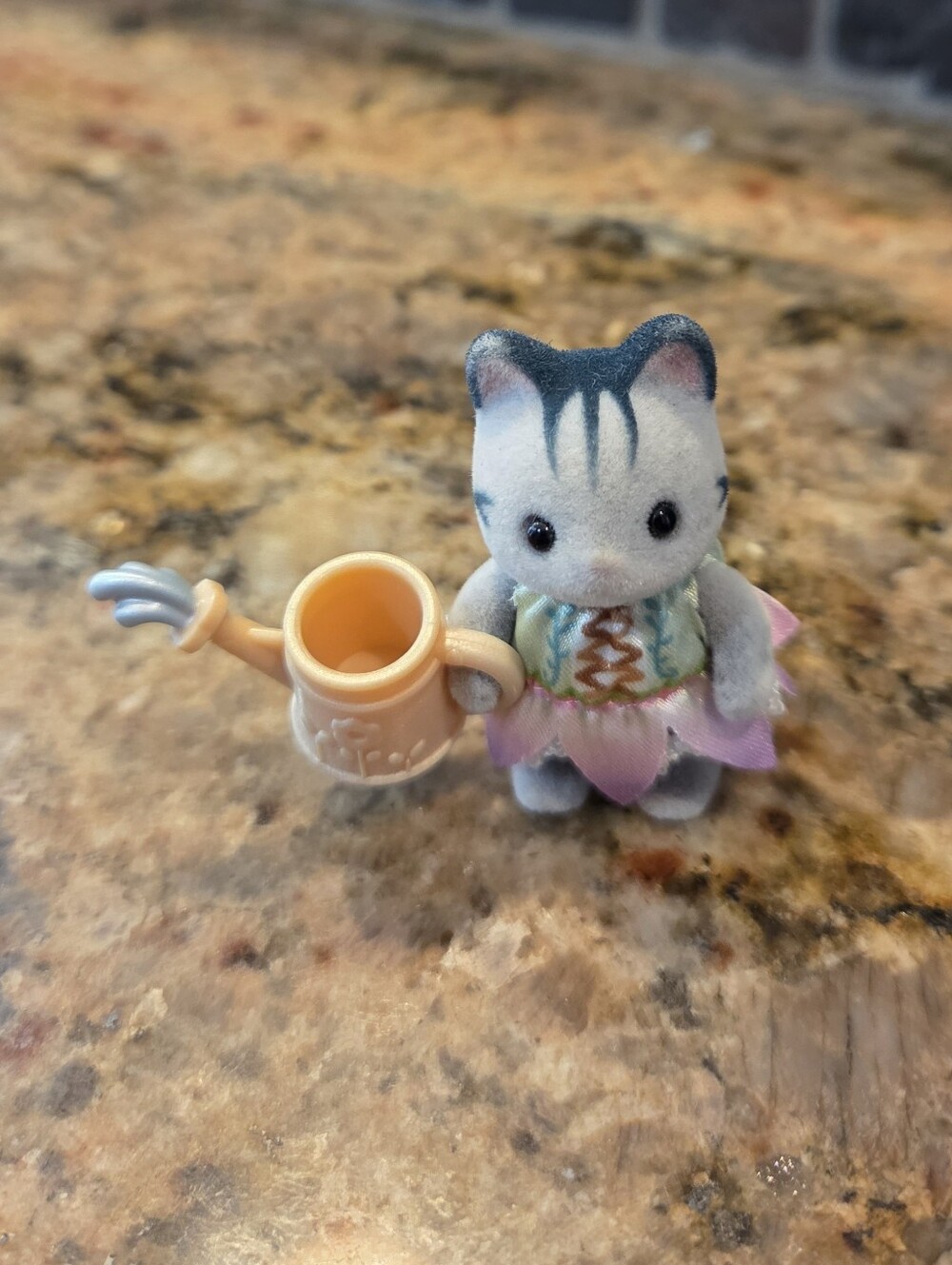 Sylvanian Families Baby Flower Garden Friends tabby cat Calico Critters Cute